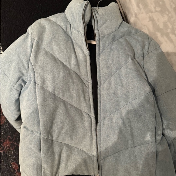ALLSAINTS DENIM PUFFER JACKET SIZE 6 (Medium) NEVER WORN - Picture 3 of 7